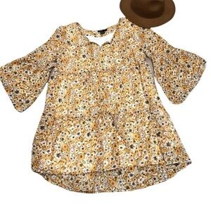 Robert Louis floral babydoll ruffle dress L